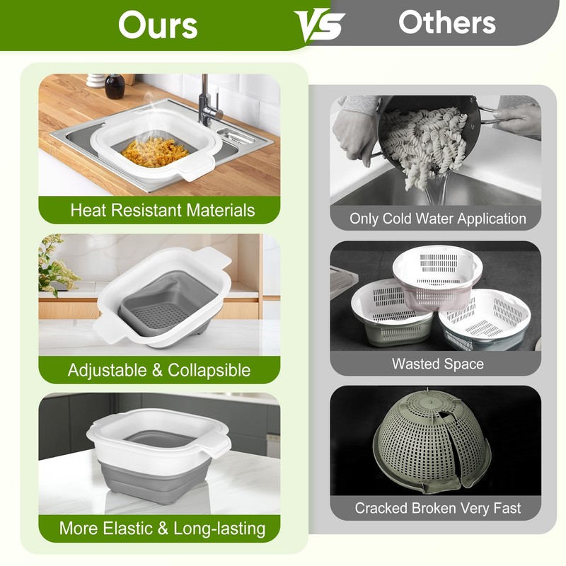 ROTTOGOON Collapsible Colander Set with Strainer Bowl, 2 in 1