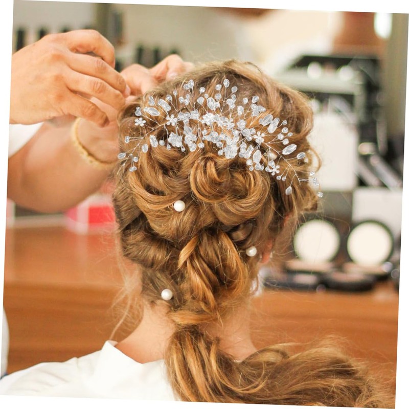 FOMIYES Elegant Floral Bridal Headband Dazzling Rhinestone Wedding Headpiece for