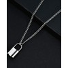 Ofeiyaa Lock Pendant Necklace Statement Key Long Chain Punk Bar