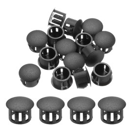 Sourcing Map 32PCS 12mm(1/2") Black Plastic Hole Plugs - Flush Type Panel Hole Plugs Insert End Caps for Locking Tubes Furniture Cabinet