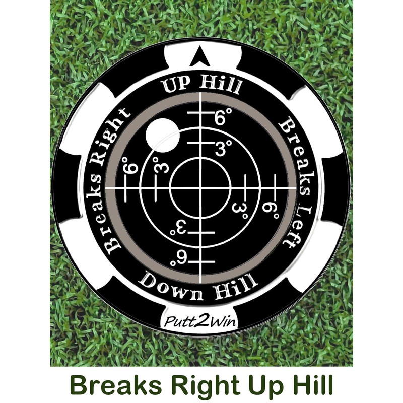 Putt2Win Premium Pro Golf Green Slope Reader Ball Marker. Poker