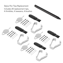 Septpenta Set of 4 Replacement Tips for Galaxy Tab S8, Galaxy Tab S8 Plus, Stylus Pen Tips Replacement Set, Easy Installation, Replacement Pen Tips with Pens, Tweezer Brushes