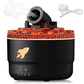 ASVEL Difusor de Aceites Esenciales, Humidificador de Torreta del Volcn, Humidificador Difusor de 300 Ml con 7 Colores Luces LED, Apagado Automtic... 