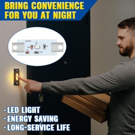 Saillong Lighted Doorbell Button, Wired Door Bell Push Buttons LED Door Chime, Wall Mounted Doorbell Switch Garage Doorbell Button (Black, Warm Light)