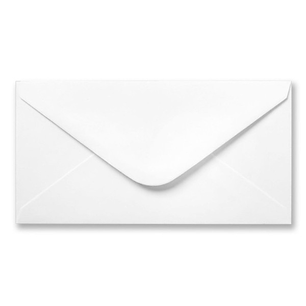 50 Pack DL White Envelopes 110mm x 220mm Gummed. Suitable