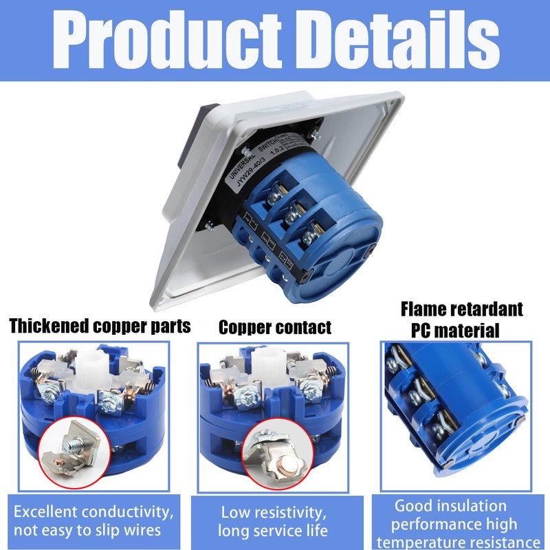 XINTAIHELE Rotary Changeover Switch Universal Selector Switch Enclosure Box 690V