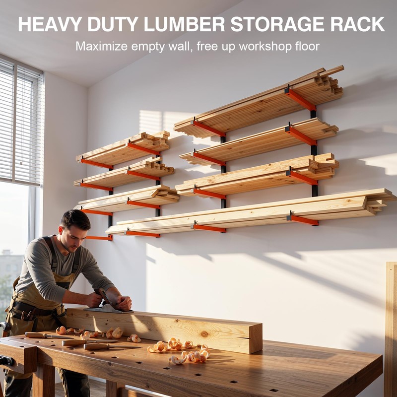 Housolution 4-Level Lumber Storage Rack - 4 Pack Holds Up