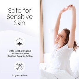 Hooga Grounding Pillow Case, Queen Size Earth Connected Pillowcase, Bedding. Improve Sleep, Energy, Inflammation, Snoring. 94% Organic Cotton, 6% Silver Fiber, 20’’x30’’ Size. Off White