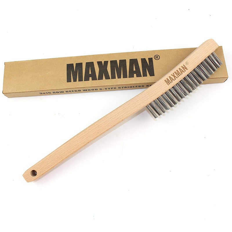 MAXMAN Wire Brush, Heavy Duty Stainless Steel Wire Brushes for