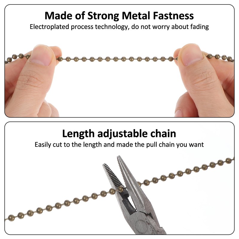 Ymapinc 2pcs Ceiling Fan Pull Chain Ornaments, 13inch Bronze Fan
