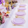 PULOTE PULOTE 100PCS Purple Plastic Plates Disposable - Include 50