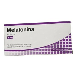 Melatonina Valeant 3mg 40 Tabs Sublingual Vegano Sin Sabor Libre de Gluten                                                                            