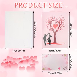 3D Love Letter Pop Up Card, Love Tree Birthday Card, Girlfriend, Pop Up Card, Birthday, Valentine's Day, Romantic Love Card for Girlfriend and Wife, with Envelope