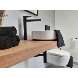 ZOLLNER Set of 6 Guest Towels 40 x 60 cm 100% Cotton 380 g/m² Black