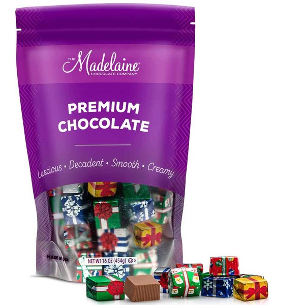 Madelaine Solid Premium Milk Chocolate Christmas Presents, (1 LB)