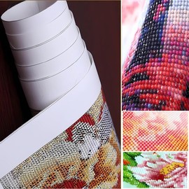 IREDLII - Kit de pintura de diamantes 5D con bandera americana y camioneta roja clásico, decoración perfecta para el hogar y diversión DIY