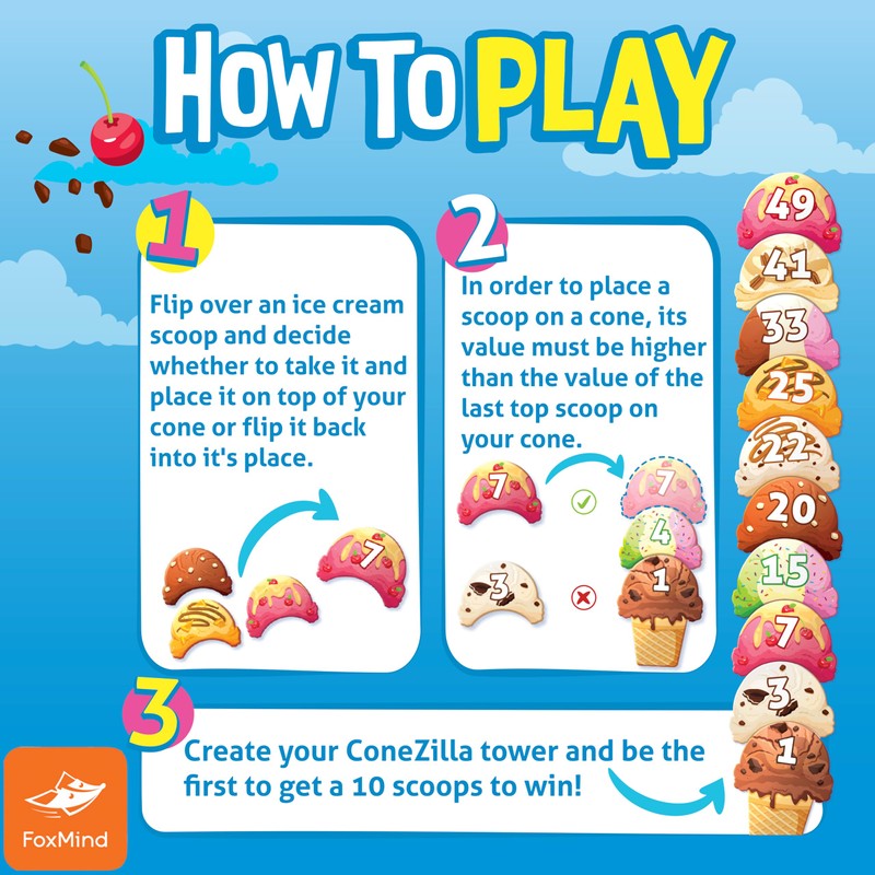 Foxmind Games: ConeZILLA – Learn Through Play with Ice Cream