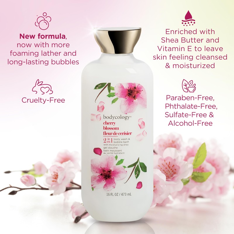 Bodycology Cherry Blossom 2-in-1 Body Wash and Bubble Bath