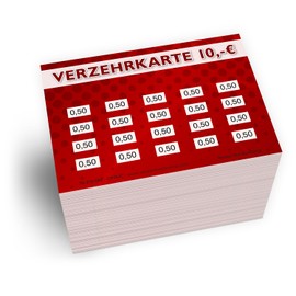 250 consumption cards DIN A7, total value 10 euros, practical alternative to tokens, for clubs, catering etc., easy cashless payment