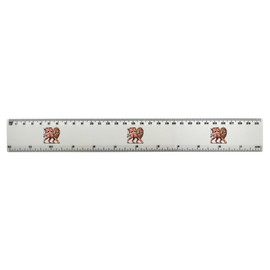 'Lion With Union Jack' 30cm (12 Inch) White Plastic Ruler (RL00089794)