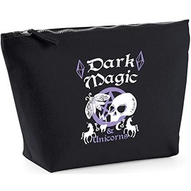Hippowarehouse Dark Magic & Unicorns Witch Pastel Goth printed make up cosmetic wash bag 18x19x9cm