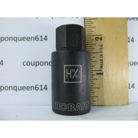 KOBALT 52058-0622, 1/2" Drive Impact Grade Hex Bit Socket H11/16" - Brand New