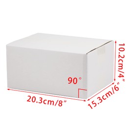 SUNLPH White Shipping Boxes 8x6x4 Inches Small Corrugated Cardboard Boxes, 25 Pack