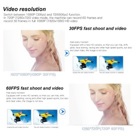 Bike Helmet Sport Camera, Full 1080p HD Mini Action Camera, 120° Wide Angle Portable Waterproof Video Camera, Built in Microphone, for Motorcycle, Bike, Helmet and Handlebar