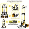 Folding Hand Truck and Dolly, 440lbs Capacity Portable Luggage Dolly