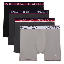 Nautica Men's 4-Pack Limited Edition Micro Boxer Briefs, Black/Charcoal/Lead/Alloy-Assorted WB