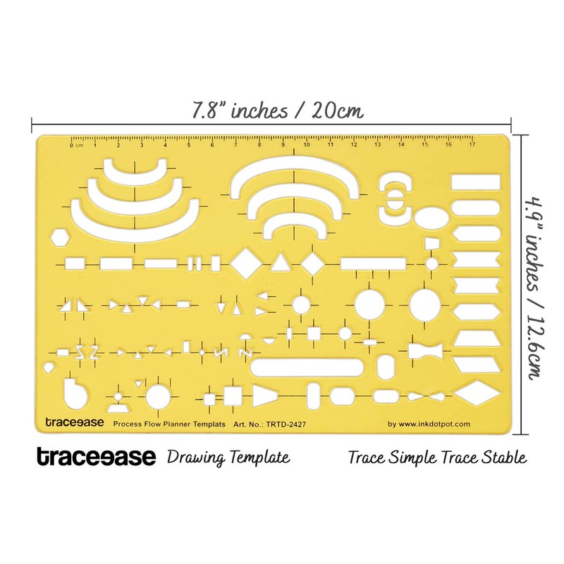 Traceease Electrical Drafting Process Flow Planner Template Drawing Stencil,Designing Template