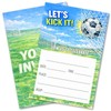 WENFLY Soccer Celebration Party Invitation Cards, Let's Kick It