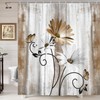 VeiVian Rustic Farmhouse Shower Curtain, Farm Tan Cream Daisy Floral