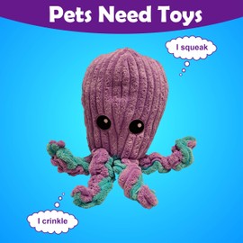 Tifa Lynn Octopus Dog Toys/Dog Toys/Puppy Toys/Dog Toys for Large Dogs/Dog Chew Toys/Squeaky Dog Toys/Durable Dog Toys/Stuffed Dog Toys for Small, Medium, Large Dogs/Crinkle Dog Toys (Orange/Yellow)