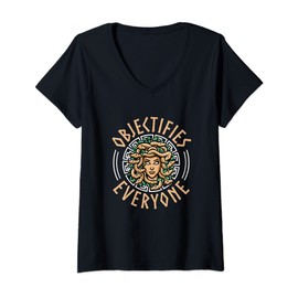 Womens Medusa Head Costume for a Ancient Greek Mythology Lover V-Neck T-Shirt