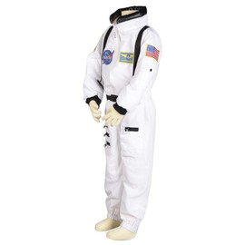 Aeromax Adult Astronaut Suit with Embroidered Cap, White, Large