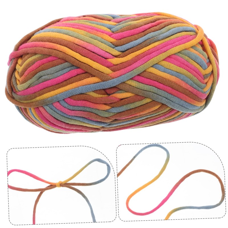 KONTONTY Rainbow Yarn Set Crochet Yarn for Beginners Cotton Nylon