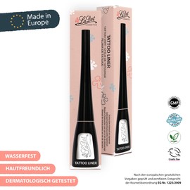 LaDot Tattoo Liner for Kids and Adults, Waterproof Liner for Body and Arm, Temporary Fake Tattoos for DIY and Decorating, Vegan and Hypoallergenic, 4 ml, White
