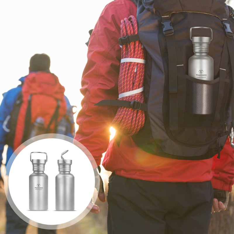 600ml Full Titanium Water Bottle Ultralight Outdoor Camping Hiking Cycle