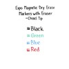 EXPO 1944728 Magnetic Dry Erase Markers with Eraser, Chisel Tip,