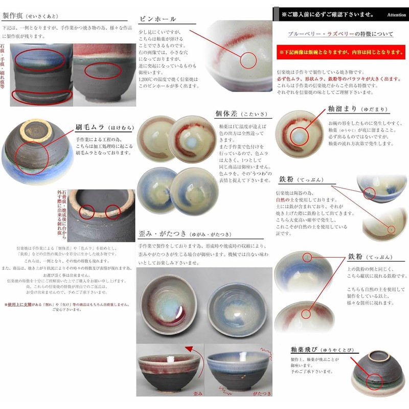 Shigaraki Ware Couples Rice Bowl [Blueberry Raspberry Rice Bowl Set