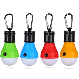 Xrten Camping Laterne Zeltlampe Glühbirne Set,4 Stücke Tragbare Zeltlampe,Camping Licht Portable Bergsteigen Schnalle Handheld Hook Camping Licht für Camping,Abenteuer,Angeln,Notfall,Stromausfall
