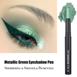 Light Green Eyeshadow Stick, Shimmering Bright Green Eye Shadow Pencil, Metallic Glitter Creamy Eyeshadows Crayon, Soft Powder Eyeshadow Eye Makeup Gifts for Christmas