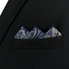 S&W SHLAX&WING Men's Blue and Gold Paisley Wedding Pocket Square,
