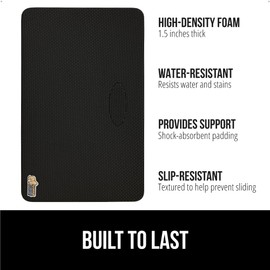 Gorilla Grip Extra Thick Kneeling Pad, Supportive Soft Foam Cushioning for Knee, Water Resistant Construction for Gardening, Bathing Baby, Workout Supplies, Lightweight, Garden Work Gifts, Black