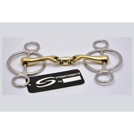 S-Products EASY CONTROL 2 GAG 3 RING CARTWHEEL SWIVAL LOZENGE MOUTHPIECE HORSE BIT (5 Inches)