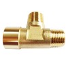 Uenede 2PCS Brass Tee Pipe Fitting 1/2" NPT Male x