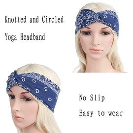 QIMOSHI 6 Packs Headbands for Women Girls Cotton Knotted Yoga Sport Hair Band Headwrap