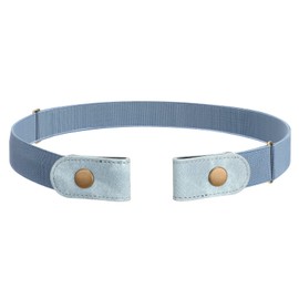 JASGOOD No Buckle Stretch Belt For Women Elastic Waist Belt for Jeans Pants Dresses 1 Pack,Suit for Pants Size 36-48 Inches,N-Light Blue-Broze Color Snap