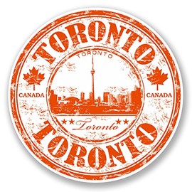 2 x 10cm Toronto Canada Vinyl Sticker Travel Luggage Tag Flag Map Laptop #5828 (10cm x 10cm)